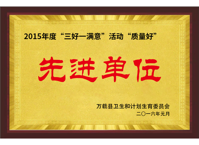 2015年度“三好一满意”活动“质量好”